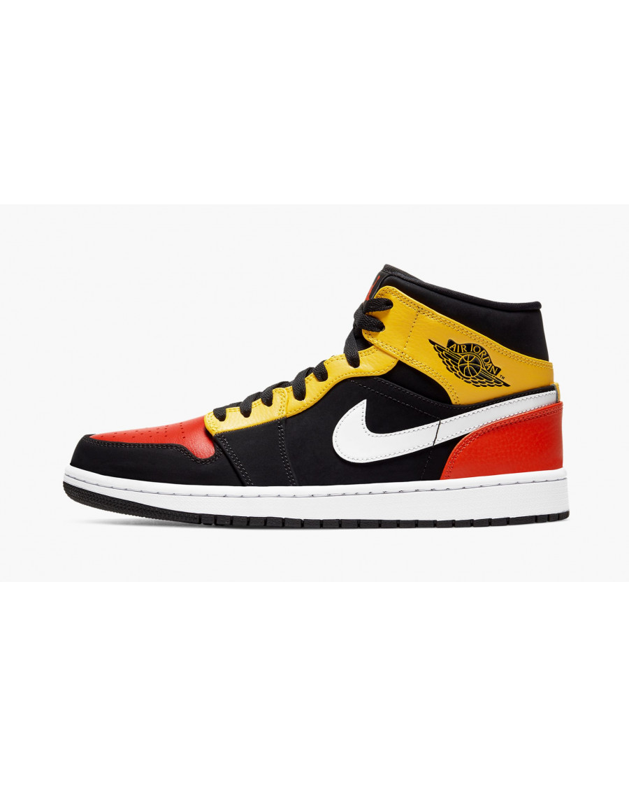 tanto derrocamiento niña JORDAN 1 MID BLACK AMARILLO ORANGE